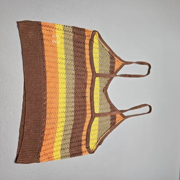 almost famous fall colors knit spaghetti strap crop top women's size 1X - Picture 5 of 9